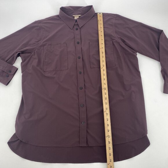 Duluth Trading Womens Size 2X Deep Burgundy Flexcellence Shirt Hiking Outdoor - Picture 3 of 9